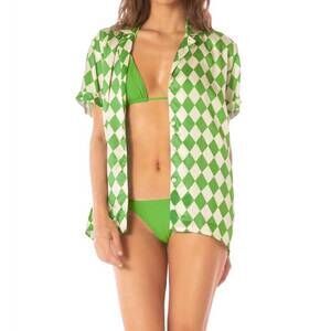 NEW MAAJI meissa cover-up shirt in bright green